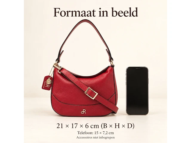 Hand- en schoudertas dr amsterdam, red - afbeelding 6 van  6