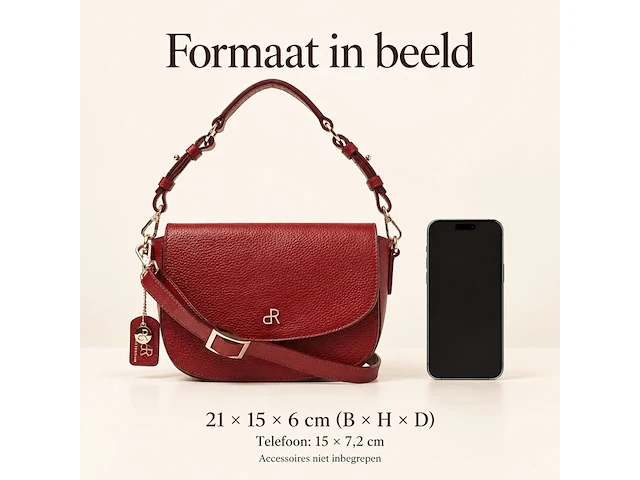 Hand- en schoudertas dr amsterdam, red - afbeelding 6 van  6