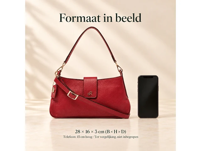 Hand- en schoudertas dr amsterdam, tango red - afbeelding 6 van  6