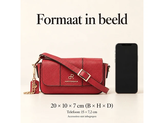 Hand- en schoudertas dr amsterdam, tango red - afbeelding 6 van  6