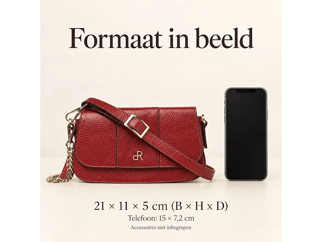 Hand- en schoudertas dr amsterdam, tango red - afbeelding 6 van  6