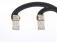 Hand gemaakte oorsieraden van 18 caratsgoud vol gezet diamanten