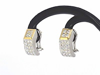 Hand gemaakte oorsieraden van 18 caratsgoud vol gezet diamanten - afbeelding 3 van  9