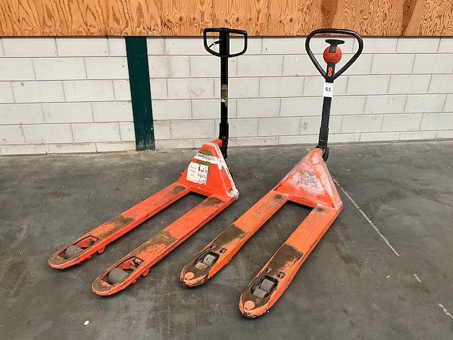 Hand hydraulische palletwagen (2x) - afbeelding 1 van  8