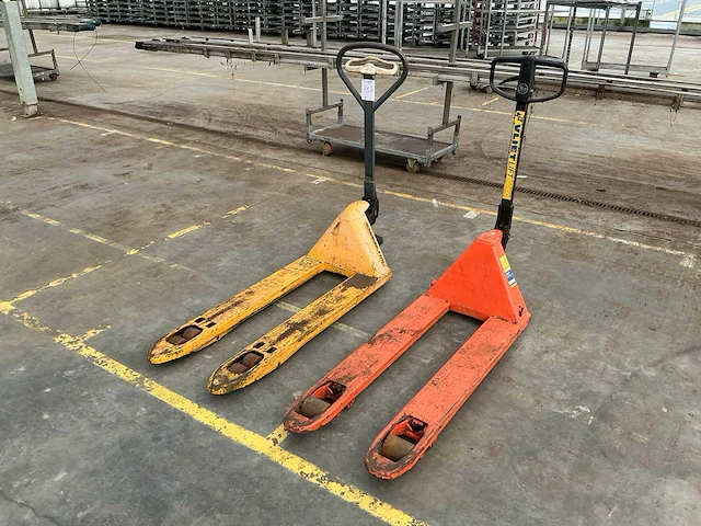 Hand hydraulische palletwagen (2x) - afbeelding 1 van  6