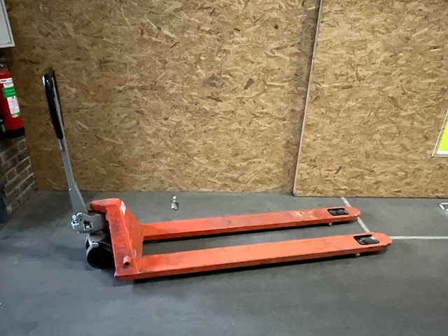 Hand hydraulische palletwagen v.v. lange lepels - afbeelding 1 van  4