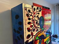Handbeschilderde designkast door patty harpenau - 1995 - afbeelding 4 van  10