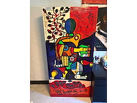 Handbeschilderde designkast door patty harpenau - 1995 - afbeelding 5 van  10