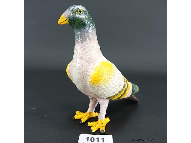 Handbeschilderde ijzeren duif - afbeelding 1 van  5