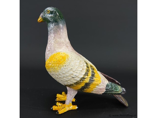 Handbeschilderde ijzeren duif - afbeelding 2 van  5