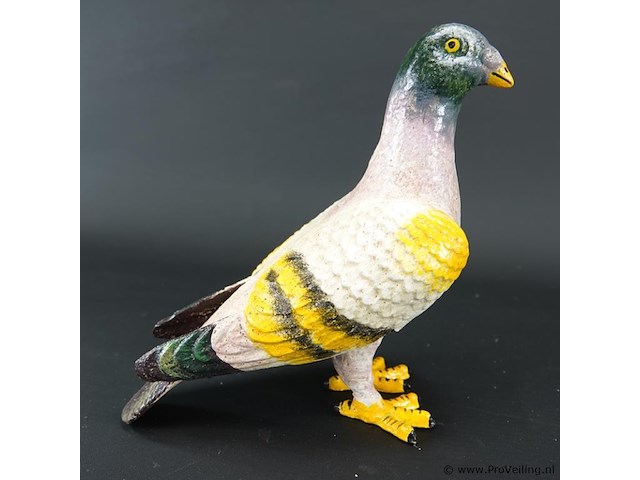 Handbeschilderde ijzeren duif - afbeelding 4 van  5