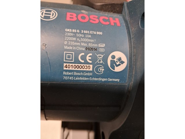 Handcirkelzaag 235mm 230v bosch, gks 85 g, bouwjaar 2014 - afbeelding 7 van  8