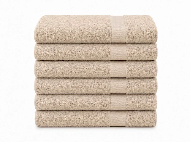 Handdoek 50x100 beige (60x) - afbeelding 1 van  1