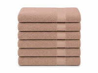 Handdoek 50x100 licht bruin (60x) - afbeelding 1 van  1