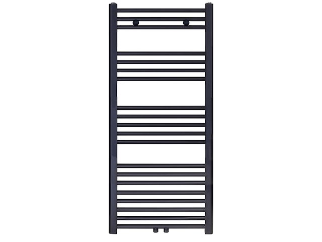 Handdoekradiator 120x50 cm belrad, bzm1200500, zwart - afbeelding 1 van  4