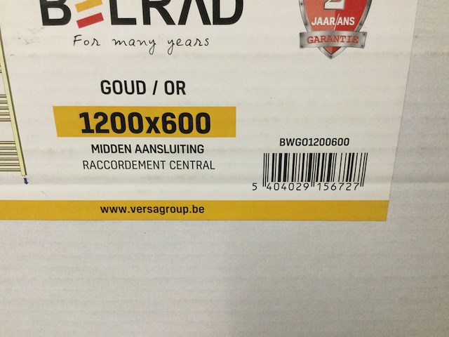 Handdoekradiator 120x60 cm, belrad, bwg01200600, goud - afbeelding 4 van  4