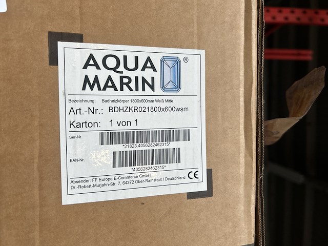 Handdoekradiator 1800x600mm aquamarin - afbeelding 3 van  3