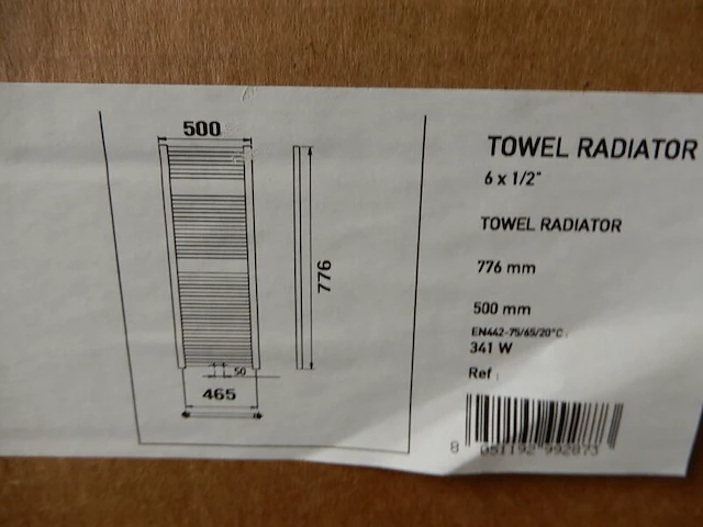 Handdoekradiator, black grafite, 776x500 - afbeelding 4 van  4