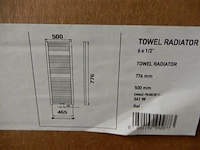 Handdoekradiator, black grafite, 776x500 - afbeelding 4 van  4