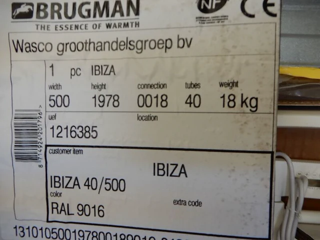 Handdoekradiator, brugman, ibiza, wit, 1978x500 - afbeelding 4 van  4