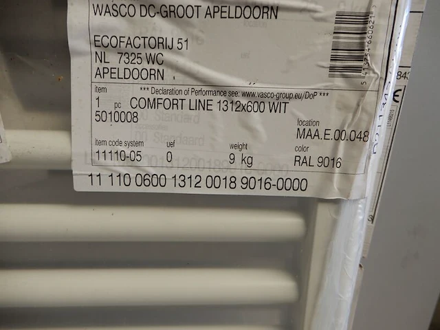 Handdoekradiator, comfort line, wit, 1312x600 - afbeelding 3 van  3