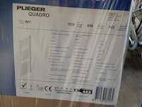 Handdoekradiator, plieger, quadro, wit, 1535x600 - afbeelding 3 van  3