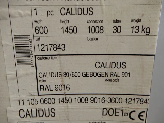 Handdoekradiator, vasco, calidus, wit, 1450x600 - afbeelding 3 van  3