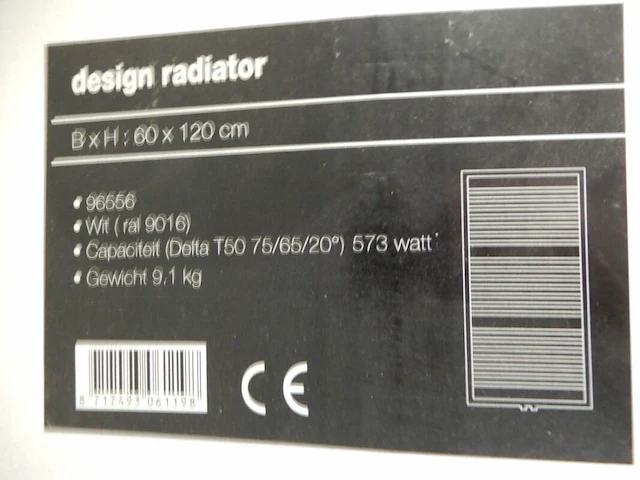 Handdoekradiator, wit, 1200x600 - afbeelding 4 van  4