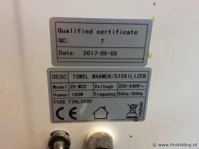 Handdoekverwarmer en sterilisator zd-m52 - afbeelding 7 van  7