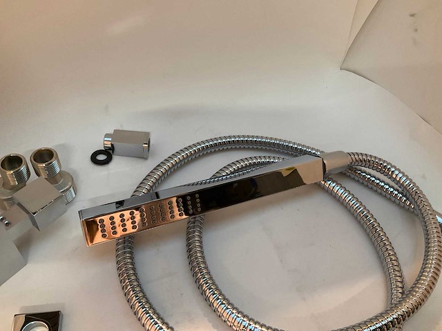 Handdouche staafmodel chroom tbv hotbath bloke regendoucheset - afbeelding 5 van  5