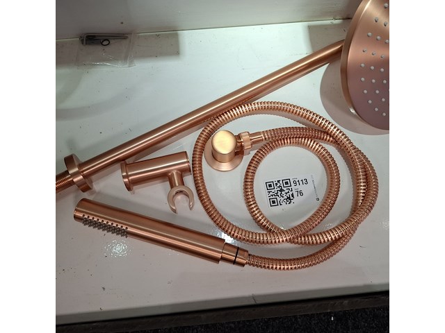 Handdoucheset + regendoucheset, rood koper - afbeelding 4 van  6