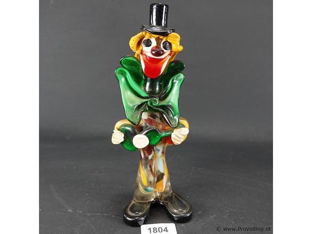 Handgeblazen murano glazen clown - afbeelding 1 van  5