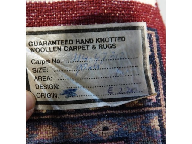 Handgeknoopt wollen vloerkleed - afbeelding 5 van  5