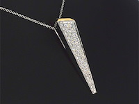 Handgemaakte bi-colour designer hanger met diamant, excl. ketting - afbeelding 3 van  8