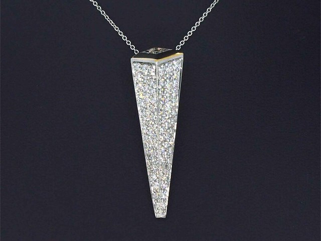Handgemaakte bi-colour designer hanger met diamant, excl. ketting - afbeelding 4 van  8