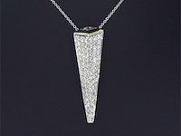Handgemaakte bi-colour designer hanger met diamant, excl. ketting - afbeelding 4 van  8