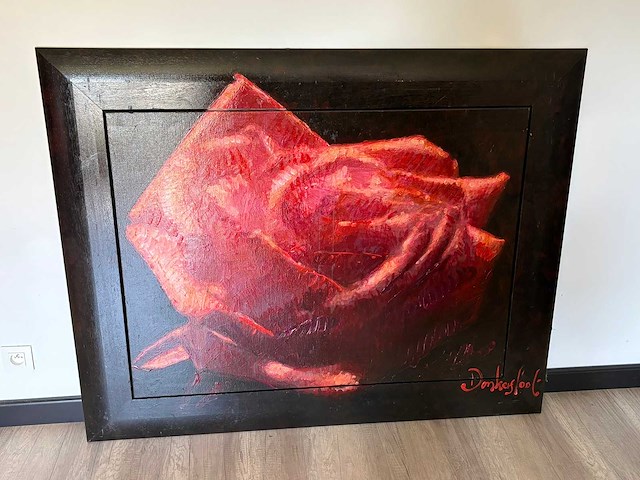 Handgeschilderd rozenportret – peter donkersloot - afbeelding 1 van  5