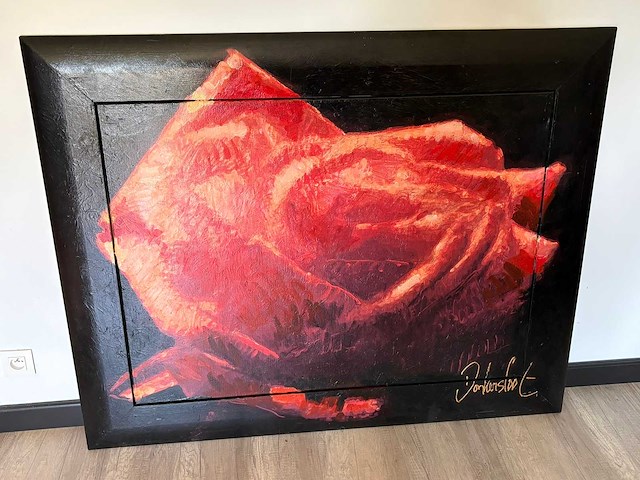 Handgeschilderd rozenportret – peter donkersloot - afbeelding 1 van  5