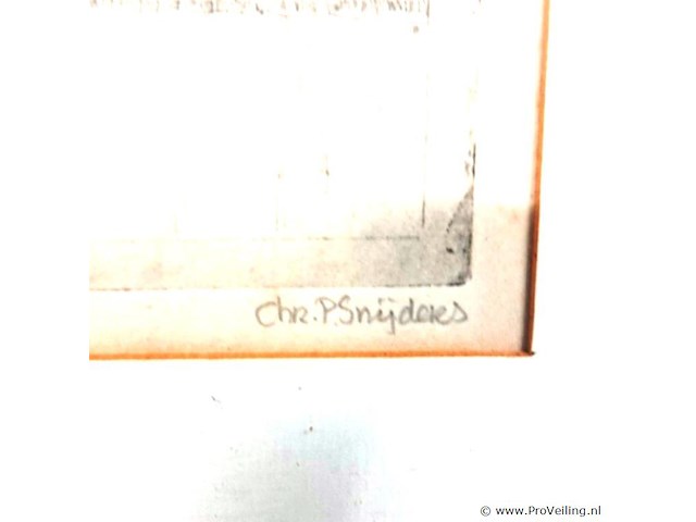 Handgesigneerde ets getiteld “vismarkt, lutherse kerk” - afbeelding 3 van  5