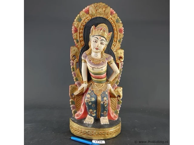 Handgesneden en handbeschilderd houten balinees arca van dewi sri - afbeelding 1 van  6