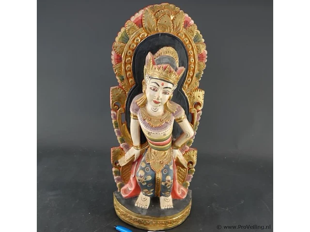 Handgesneden en handbeschilderd houten balinees arca van dewi sri - afbeelding 2 van  6