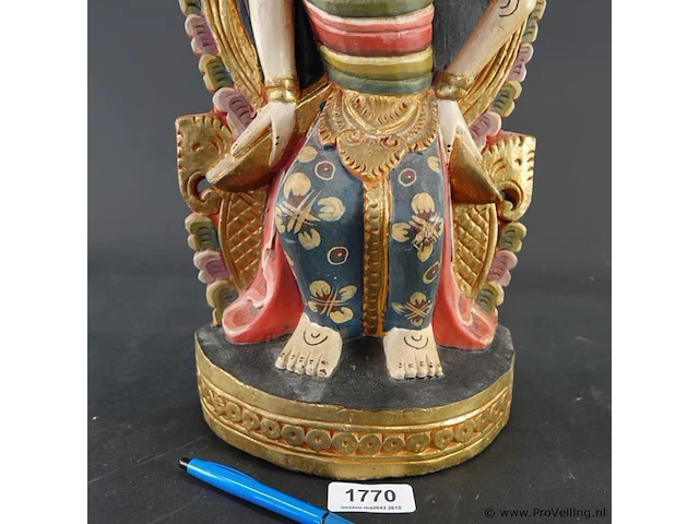 Handgesneden en handbeschilderd houten balinees arca van dewi sri - afbeelding 4 van  6