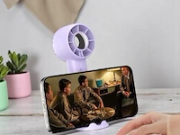 Handheld mini ventilator t-16 – compact, draagbaar & oplaadbaar (400mah) - zwart - afbeelding 3 van  3