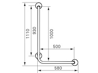 Handicare - linido rechts 90gr - li2611.0044-02 - wandbeugel - afbeelding 2 van  4