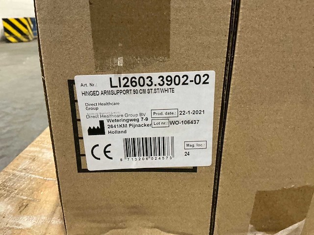 Handicare linido toiletbeugel opklapbaar 90cm rvs wit (4x) - afbeelding 5 van  6