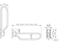 Handicare linido toiletbeugel opklapbaar 90cm rvs wit (4x) - afbeelding 2 van  6