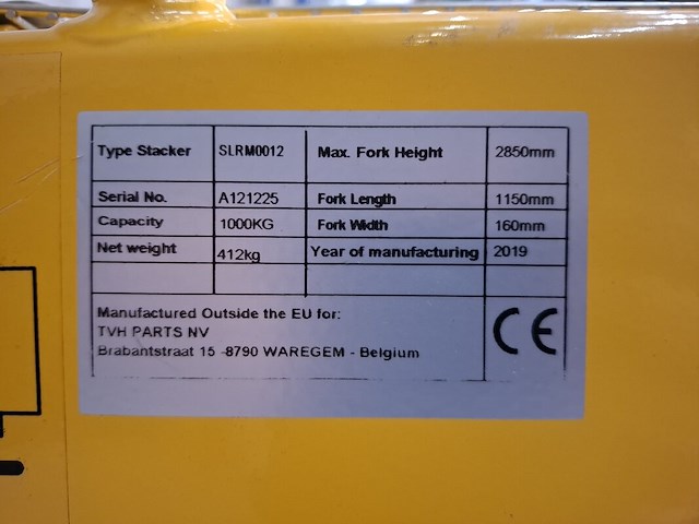Handmatige hydraulische stapelaar stakker, slr m0012, bouwjaar 2019 - afbeelding 6 van  7