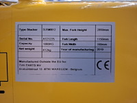Handmatige hydraulische stapelaar stakker, slr m0012, bouwjaar 2019 - afbeelding 6 van  7