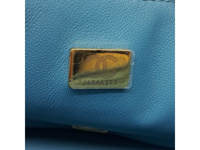 Handtas, chanel, mini flapbag, mintgroen - afbeelding 2 van  13