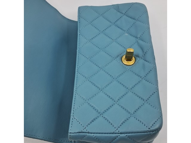 Handtas, chanel, mini flapbag, mintgroen - afbeelding 5 van  13
